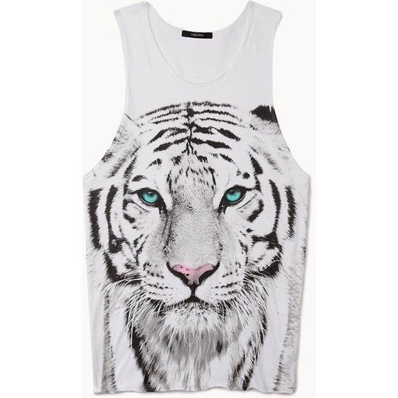 Forever 21 Tops - Forever 21 black and white tiger tank top